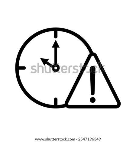 Glyph Expiry icon. Simple solid style for web and app. Alert, alarm, clock circular with exclamation mark concept. Vector illustration isolated on white background