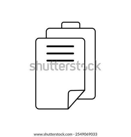 Editable vector file clipboard paste icon. Black, line style, transparent white background. Part of a big icon set family. Perfect for web and app interfaces, presentations, infographics, etc