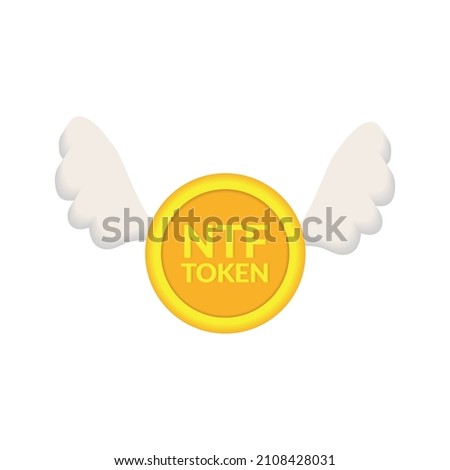 ntv token icon with wings realistic 3d