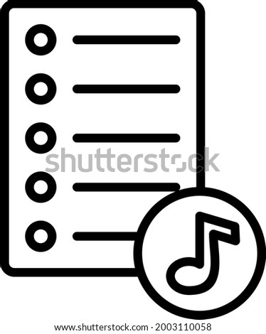 Play List Outline Vector Icon Design 
