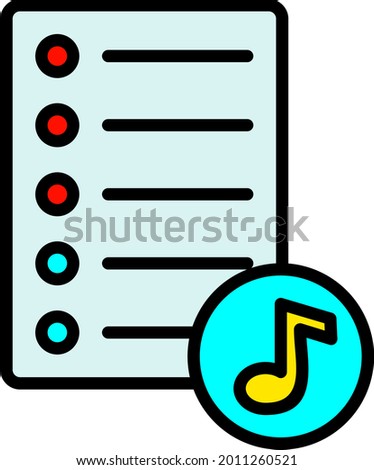 Play List Line Filled Vector Icon Design 
