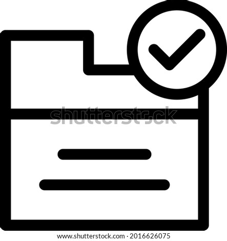  Folder Check Outline Vector Icon Design
