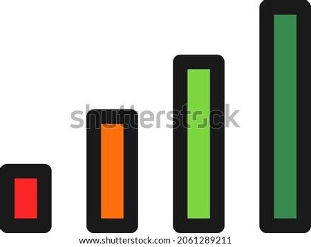 Bar Chart Line Filled Vector Icon Design
