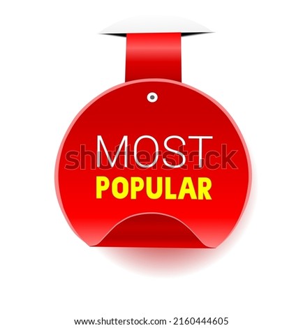 Most popular label, badge, vector illustration banner icon.