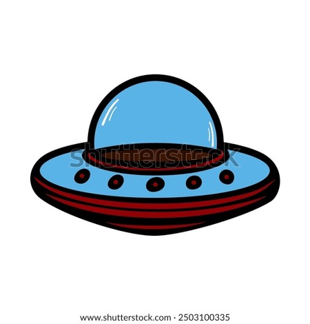 Ufo vector illustration. Unidentified flying object. on white background