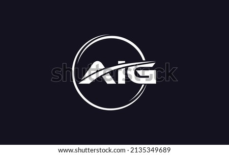 Creative and simple AIG logo and letters design with a circle