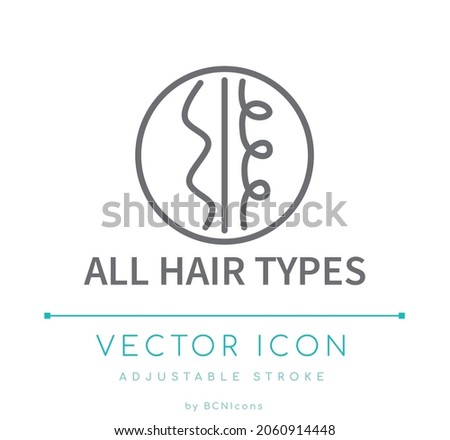 All Hair Types Line Icon. Hair Care Product Cosmetics Vector Symbol.