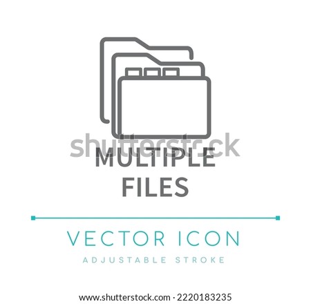 Multiple Files Ecommerce Vector Line Icon