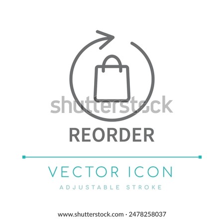 Reorder Ecommerce Line Icon, Repeat Order Web Icon, Order Purchase Vector Logo Symbol