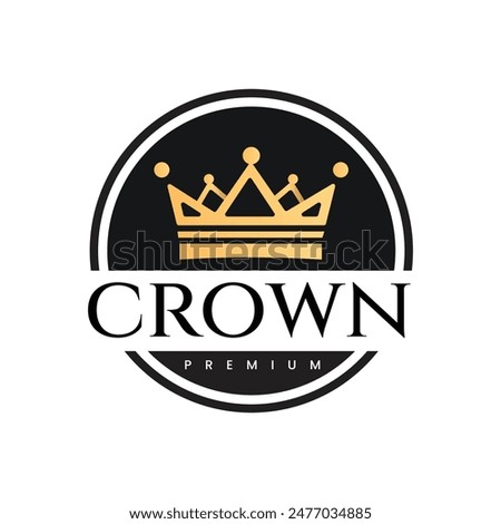 The elegant and luxurious logo design features a golden crown icon within a black circle, giving a sense of exclusivity and high quality