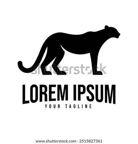 Silhouette of Jaguar Leopard Puma Lion Panther Cheetah Tiger logo design