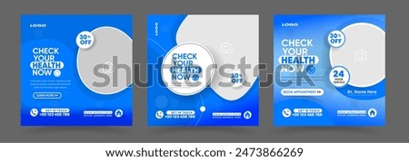 Healthcare social media post for hospital clinic promotion web banners