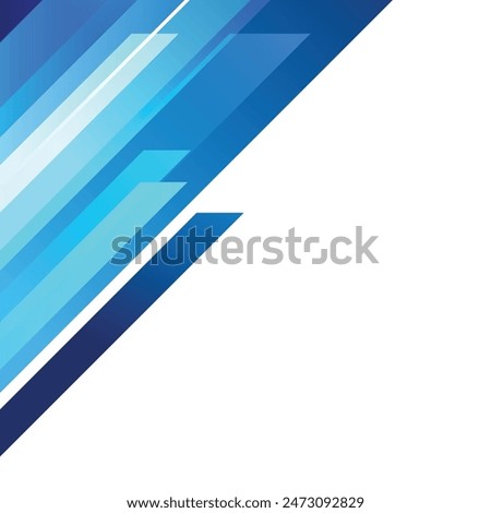 Abstract blue geometric corner background. Blue alternating geometric over left corner abstract vector background