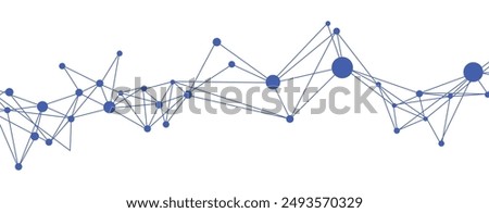 Abstract plexus technology futuristic network background. Global social communication horizontal banner with colorful network mesh.	