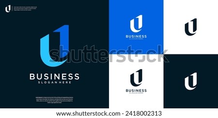 Minimalist letter U logo design template