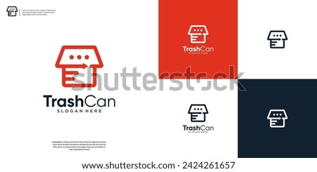 Trashcan icon logo design inspiration