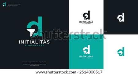 Creative letter D with arrow or click logo design vector inspiration