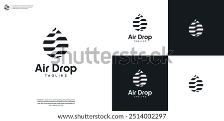 Abstract water oil drop icon logo design inspiration