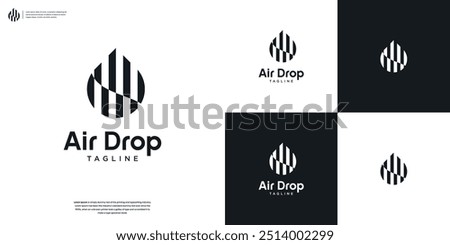 Abstract water oil drop icon logo design template