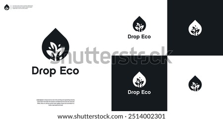 Abstract beauty nature water oil drop icon logo design inspiration