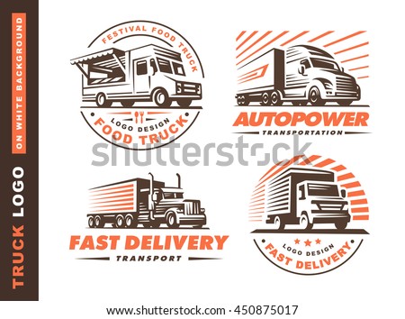 Logo set with truck and trailer