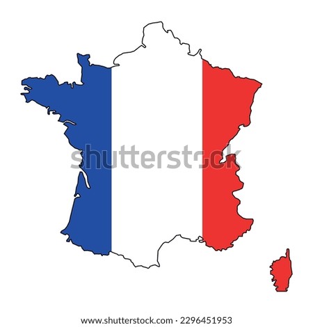 France map background with states. France map isolated on white background. Vector illustration