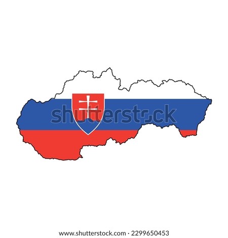 Slovakia maps background with states and flag. Slovakia map isolated on white background. Vector illustration. Europe