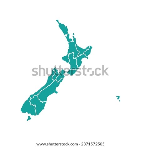 Silhouette and colored (turquoise) new zealand map