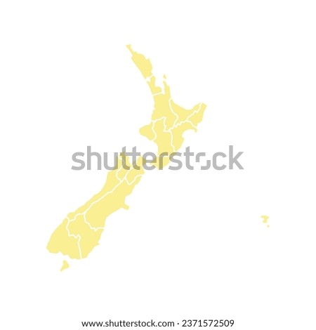 Silhouette and colored (creamy) new zealand map