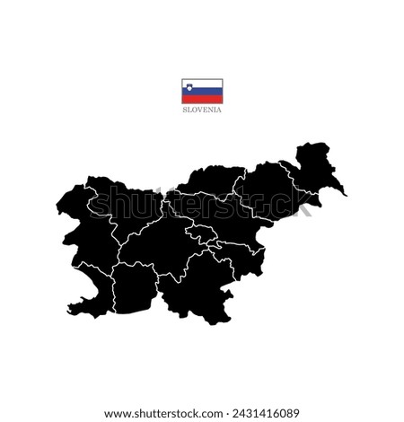 slovenia map background with states. map isolated on white background with flag. Vector illustration map europe