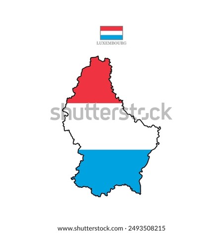 luxembourg map background with regions, region names and cities in color. luxembourg map isolated on white background. Vector illustration Europe