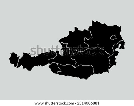 austria map with regions isolated on white background. Map of austria. Vector illustration