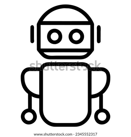 Robot icon. Square robot icon. Robot made of lines.