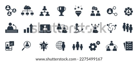 Teamwork of Business people and human resources vector icon set