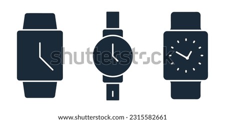 Watch icon vector, watches, digital and automatic hand watches stock illustration