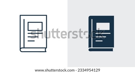 Book icon vector. education, dictionary, e-book fill and outline illustration