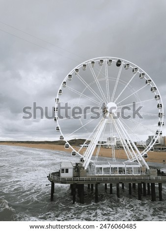 Similar – Image, Stock Photo Pier SkyView on the beach of Scheveningen, DenHaag