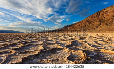Amazing landscape at Badwater Basin in Death Valley National Park, California.