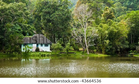 Park Ranger House on a Lake in Phuket, Thailand.