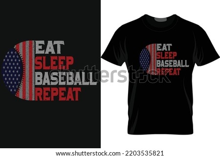 eat sleep baseball repeat t shirt