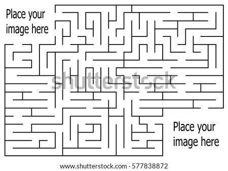 rectangle labyrinth with entry and exit.vector game maze puzzle with solution.Num.03
