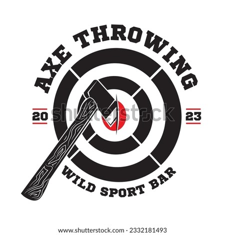 Axe throwing vector illustration logo design