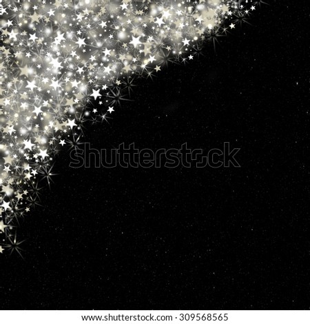 Stardust. Starburst background. Stars sky. Night skies with star burst. Black night and silver and gold star. Pixie dust. Star dust. Magic background. Magic night.