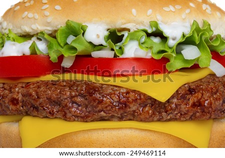 Hamburger macro closeup, detailed and sharp