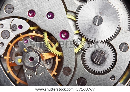 mechanism gear of vintage clock