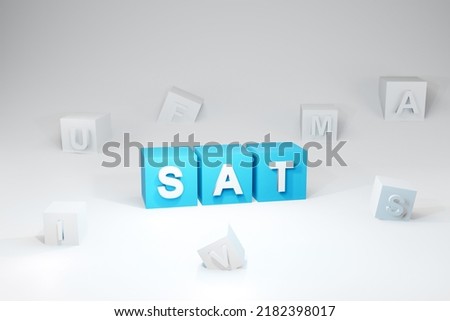 SAT Exam cube concept, SAT Test Preparation Stok fotoğraf © 