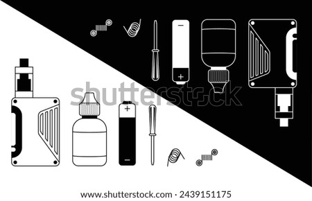 Simple vape tools icon in black and white