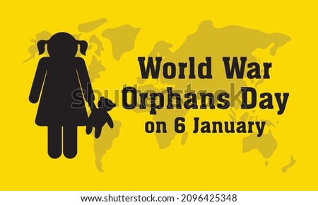 World War Orphans Day. January 6, War Orphans' Day or World Day of War Orphans is observed every year 商業照片 © 