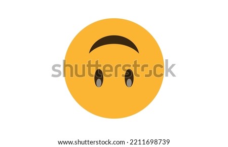 upside down face emoji vector, upside down face  for website emoji
