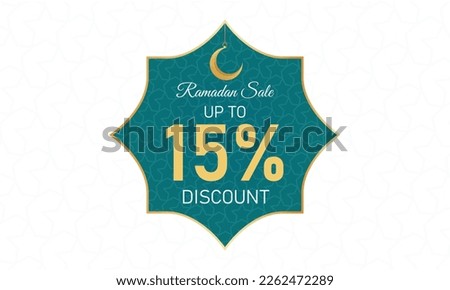 ramadan sale template upto 15% off vector, ramadan sale up to 15% off vector illustration, ramadan discount vector, ramadhan sale typography